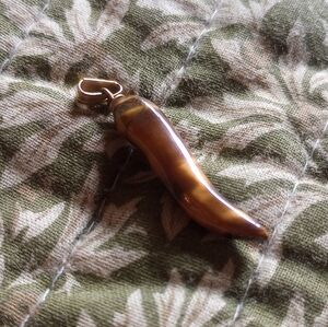 Brown Horn-Shaped Pendant Charm